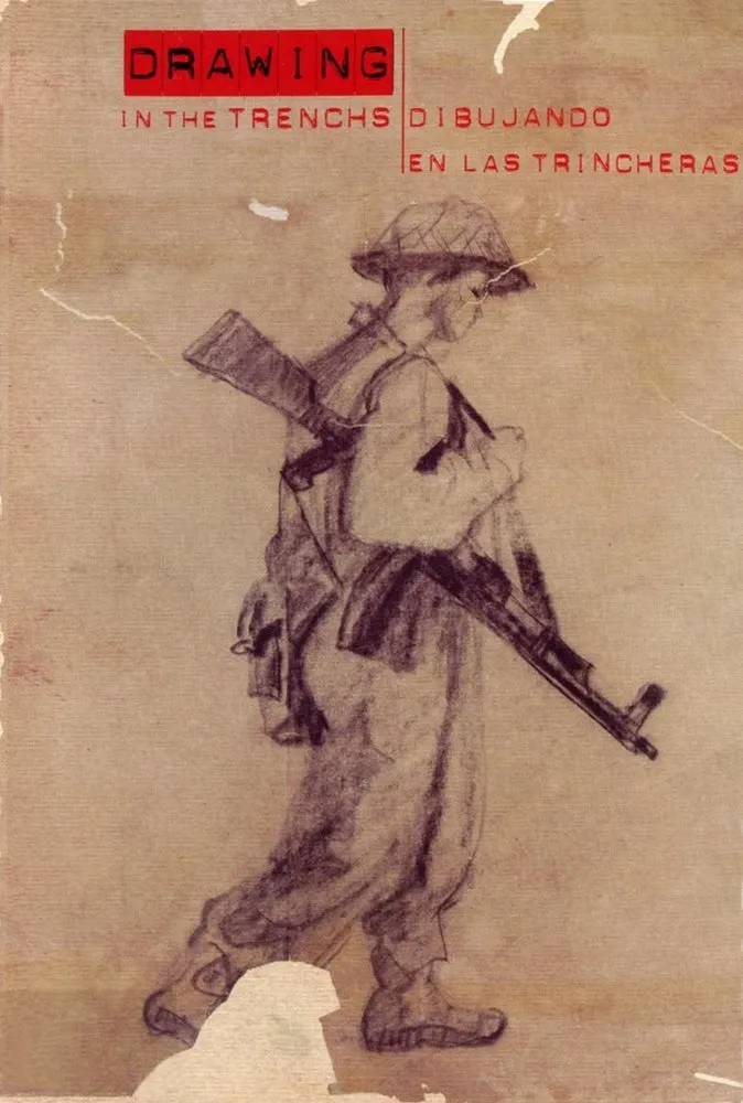 Drawing in the trenchs. Dibujando en las trincheras