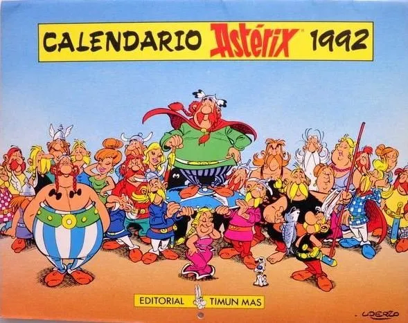 Calendario Asterix 1992