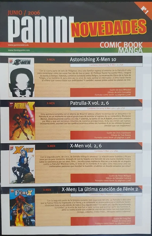 Panini Comics Novedades: Comic Book/Manga 2006